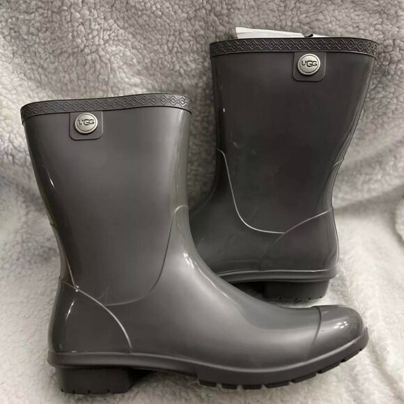 UGG Woman's Sienna Rain Boots Size 9 Charcoal - Picture 1 of 3